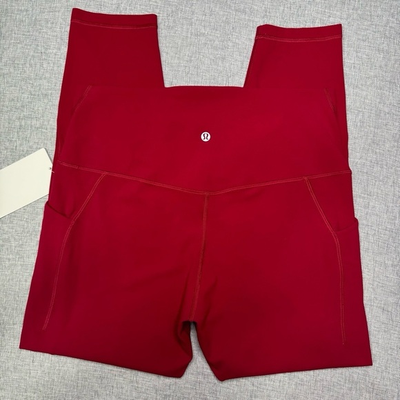 Lululemon Align High Rise Pant Leggings with Pockets Ruby Red Size 12 14 NWT - Picture 7 of 10